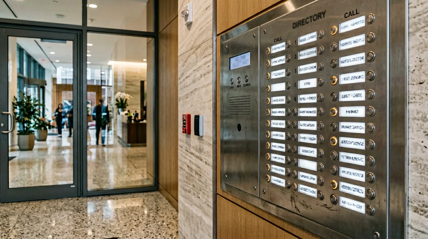 לוח אינטרקום רב דירות בלובי בניין