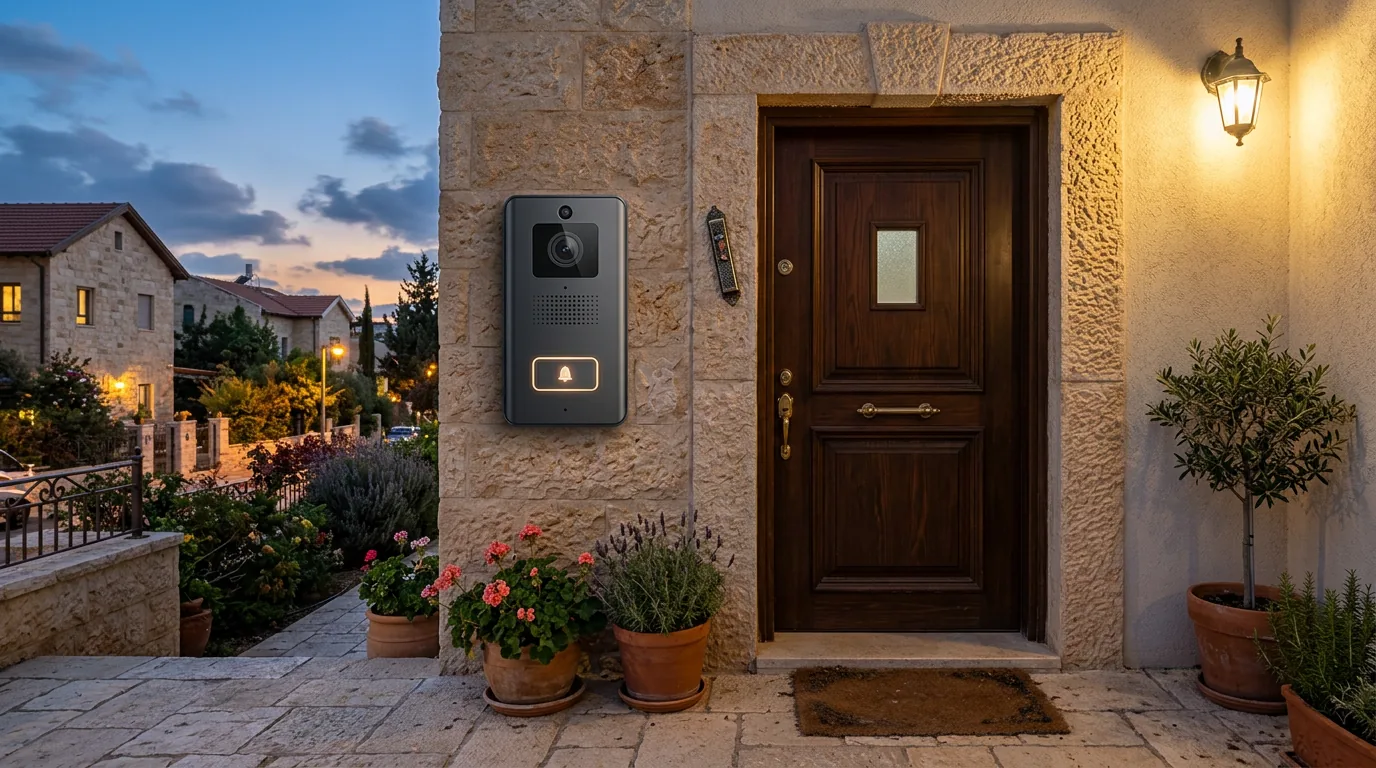 אינטרקום וידאו ליד דלת כניסה לבית